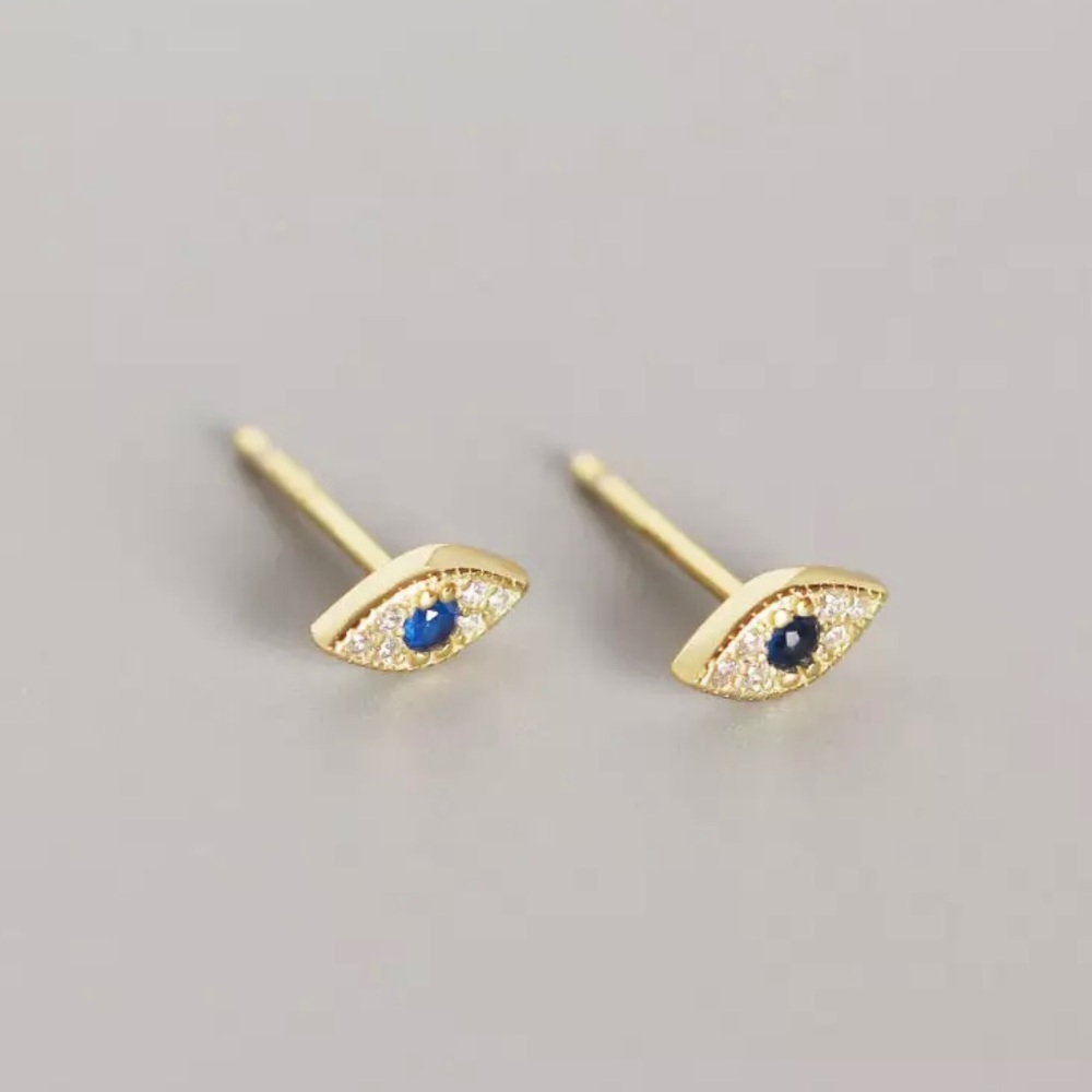 Gold Plated Evil Eye Studs